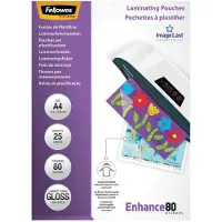 Fellowes Lamineringslommer A4 80 mic. 25/pk, Blank