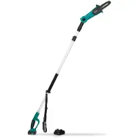 Vonroc Teleskopkædesav 20V - Justerbart Sværd, Maks. 270 cm, Kædehastighed 5 m/s | Til Sikker og Nem Beskæring fra Jorden | Inkl. 2.0Ah akku og oplader