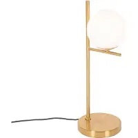 QAZQA Art Deco bordlampe guld og opal glas - Flore