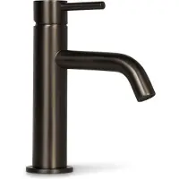 BLUE LABEL Etgrebs håndvaskarmatur uden bundventil - kold start funktion & 3/8 tilslutningsslanger - gun metal