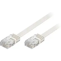 Deltaco U/UTP Cat6 Netværkskabel, fladt, 7m, 250MHz, Delta-certificeret, LSZH, hvid