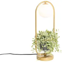 QAZQA Art Deco bordlampe guld med hvidt glas - Isabella