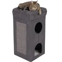 Zooplus Exclusive Kattetårn Soft'n Scratchy foldbart - Mørkegrå / hvid