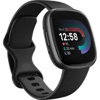 Fitbit Versa 4 - 40 mm - grafit - smart ur med bånd - sort - båndstørrelse: S/L - Bluetooth, NFC