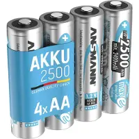Ansmann Aa 2500mah Genopladeligt Batteri 1.2v 4 Enheder