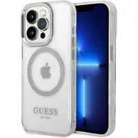GUESS GUHMP14LHTRMS iPhone 14 Pro 6,1" sølv/sølv hard case Metal Outline Magsafe