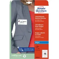 Avery Navneskilt Name Badge 50x80 mm hvid - Polypropylen (PP) - (20 ark x 10 stk.)