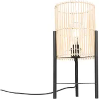 QAZQA Skandinavisk bordlampe bambus - Natasja