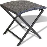 vidaXL foldbar skammel polyrattan sort