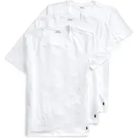 Ralph Lauren Polo Ralph Laurentil mænd. 714830304003 Pakke med 3 hvide t-shirts med rund hals (M), Afslappet, Bomuld, Korte ærmer