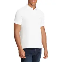 Ralph Lauren Polo Ralph Laurentil mænd. 710666998002 Custom Fit hvid piqué polo shirt (M), Casual, Bomuld, Korte ærmer
