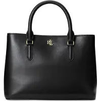 Lauren Accesorios Lauren Ralph Laurentil kvinder. 431876725004 Marcy Satchel Bag i læder, sort (OSFA), Casual, Klassisk