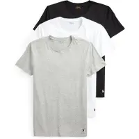 Ralph Lauren Polo Ralph Laurentil mænd. 714830304002 Pakke 3 T-shirts Crew hvid, grå, sort (S), Casual, Afslappet, Bomuld, Korte ærmer
