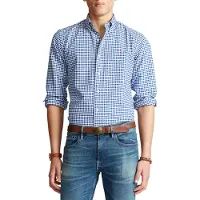 Ralph Lauren Polo Ralph Laurentil mænd. 710792041005 Custom Fit Oxford-skjorte bl (S), Blå, Casual, Party, Bomuld, Lange ærmer