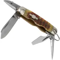 Rough Ryder Camp Knife Amber Bone