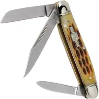 Rough Ryder Small Stockman Amber Bone