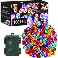 Springos juleguirlander 100 LED batteri multicolor med programmerer