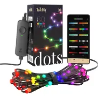 Twinkly Dots - 60 App-controlled RGB LEDs. 3 Meters. Black Wire. USB-powered.