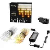 Twinkly 190L 4.3MM clear concave AWW lens light icicle, 2-4-6-2-5 lamps, 5 meters long, 10cm lamp spacing, Transparent wire, BT+WiFi, Gen II, IP44