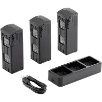 DJI - Batterioplader + batteri 3 x - Li-pol - 5000 mAh - 4S - 3 x batterier lader op - 100 Watt - 5 A - 3 output-stikforbindelser (Mavic Intelligent Flight Battery-stikforbindelse)