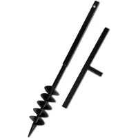 vidaXL jordbor med håndtag, 100 mm dobbelt spiraler stål, sort