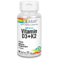 Solaray Vitamin D3+k2 (mk7) 60 Enheder