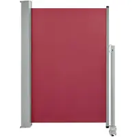 vidaXL sammenrullelig sidemarkise til terrassen 120 x 300 cm rød