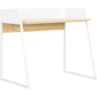 vidaXL skrivebord 90x60x88 cm hvid og egetræsfarvet