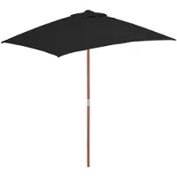 vidaXL haveparasol 150x200 cm træstang sort