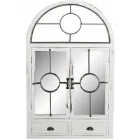 Home Decor Metal Træ Vinduer Væg Spejl 56x3x92 Cm
