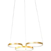 QAZQA Guld pendellampe inkl. LED 3-trins dæmpbar 3-lys - Rondas