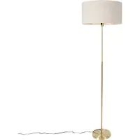 QAZQA Gulvlampe justerbar guld med lysegrå skærm 50 cm - Parte
