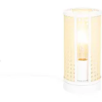 QAZQA Orientalsk bordlampe hvid med rattan 12 cm - Akira