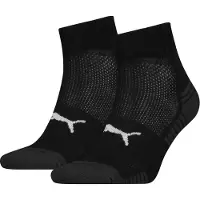 Puma Sport Cushioned Quarter Socks 2 Pack, Clothing, Black, 43-46