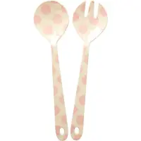 Rice salatbestik melamin 2 dele Pink dots
