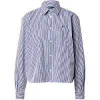 Ralph Lauren Polo Ralph Laurentil kvinder. 211891419001 Cropped bomuldsskjorte med blå striber (M), Casual, Lange ærmer