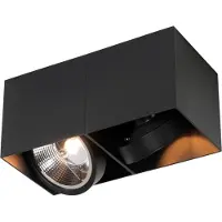QAZQA Smart spotlight sort rektangulær 2-lys inkl. 2 Wifi GU10 111mm - Box