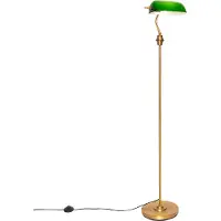 QAZQA Smart Banker gulvlampe bronze med grønt glas inkl. WiFi A60