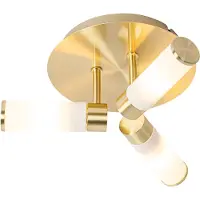 QAZQA Moderne badeværelsesloftslampe messing 3-lys IP44 - Bath