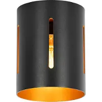 QAZQA Design loftslampe sort med guld indvendig - Yana