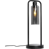 QAZQA Moderne bordlampe sort med røgglas - Stavelot
