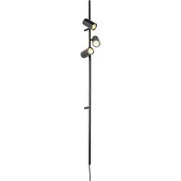QAZQA Smart væglampe sort med fodafbryder 3-lys inkl. 3 Wifi GU10 50mm - Jeana Luxe
