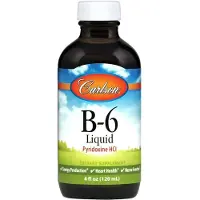 Carlson Labs Carlson, B-6 Liquid, Naturlig Jordbær Lemonade, 4 fl oz (120 ml)