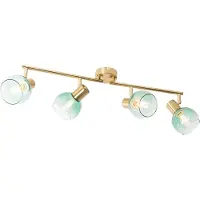 QAZQA Art Deco Spotlight guld med grønt glas 4-lys - Vidro