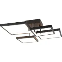 QAZQA Loftslampe sort inkl. LED 3-trins dæmpbar 4-lys - Lejo