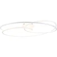 QAZQA Loftslampe hvid 78 cm inkl. LED 3-trins dæmpbar - Rowin