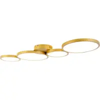 QAZQA Loftslampe guld inkl. LED 3-trins lysdæmper 4-lys - Lupolo