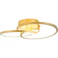 QAZQA Loftslampe guld 45 cm inkl. LED 3-trins dæmpbar - Rowin