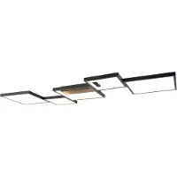 QAZQA Loftslampe sort inkl. LED 3-trins dæmpbar 5-lys - Lejo