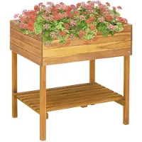 vidaXL forhøjet plantekasse 78,5 x 58,5 x 78,5 cm massivt akacietræ